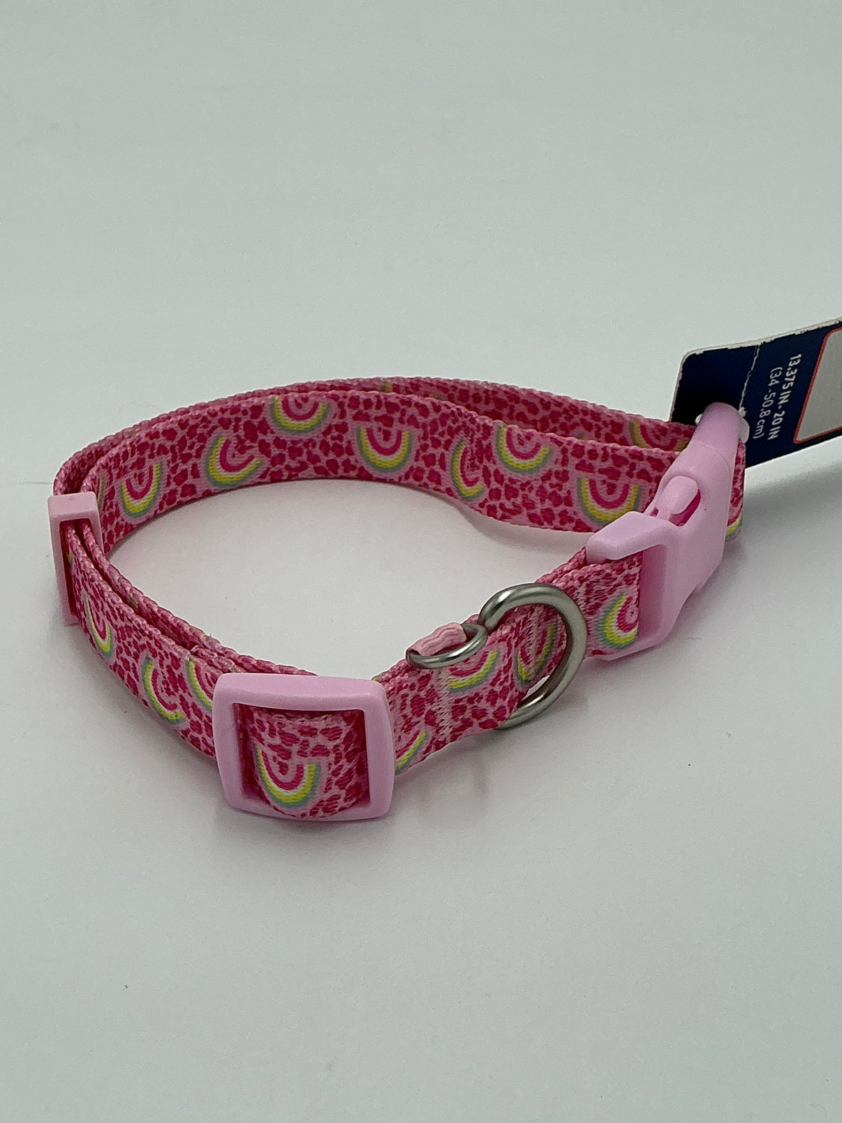 Top Paw Rainbow Dog Collar- Medium- Pink Indiana Pet Supply