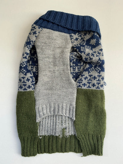 Green and Blue Knit Sweater Small