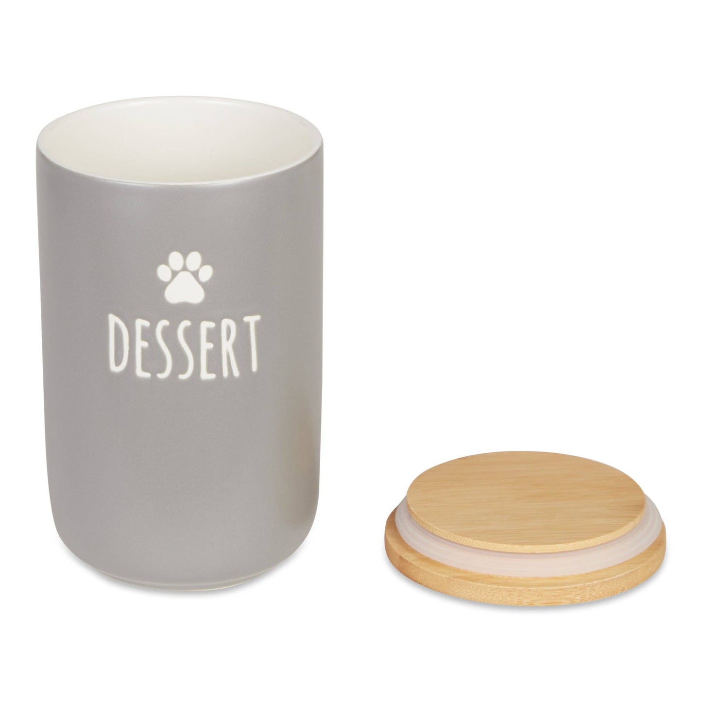 Dessert Gray Ceramic Treat Canister