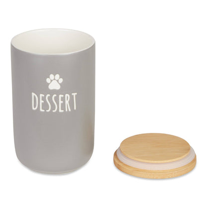 Dessert Gray Ceramic Treat Canister