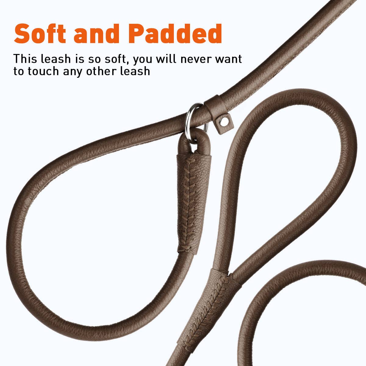 Soft Leather Round Slip Lead