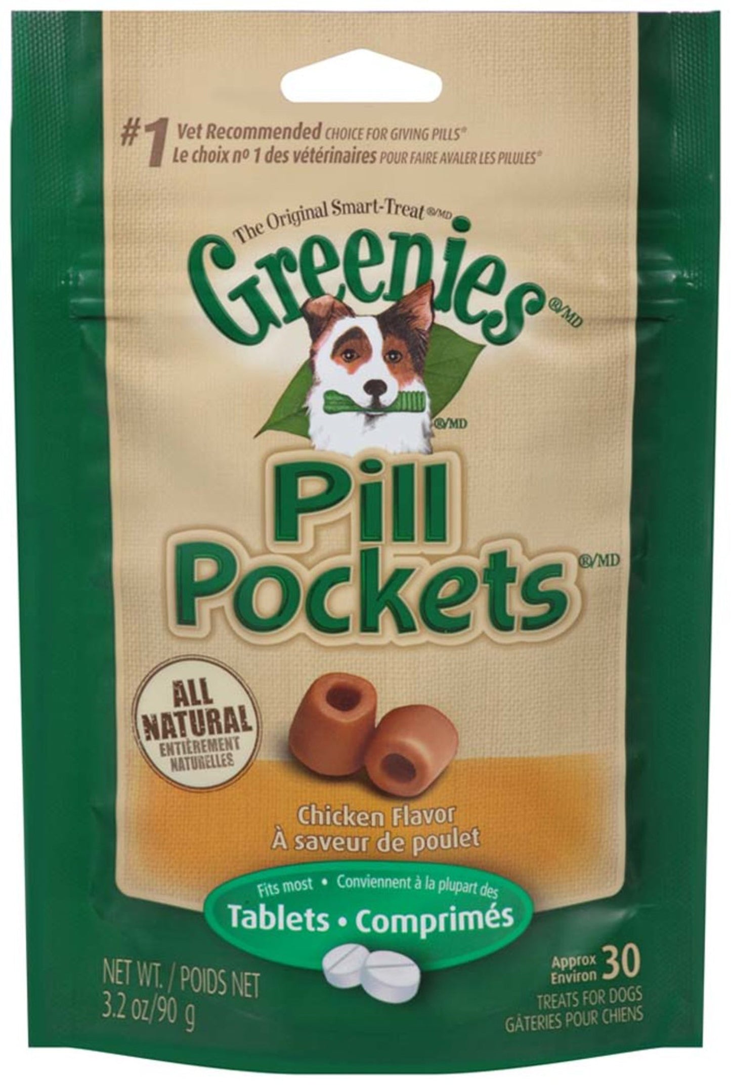 Greenies Pill Pockets for Tablets Chicken 30 ct, 3.2 oz