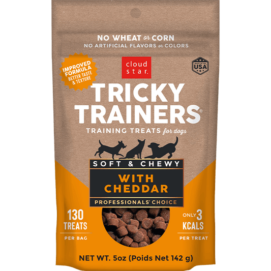 Cloud Star Chewy Tricky Trainers Cheddar Flavor Dog Treats; 5oz. Bag