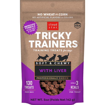 Cloud Star Chewy Tricky Trainers Liver Flavor Dog Treats; 5oz. Bag