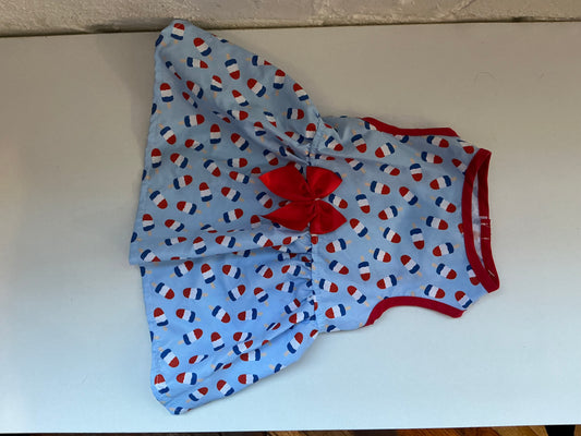 Fourth Of July- Red, White, and Blue Bomb Pop Summer Dog Dress Size Small
