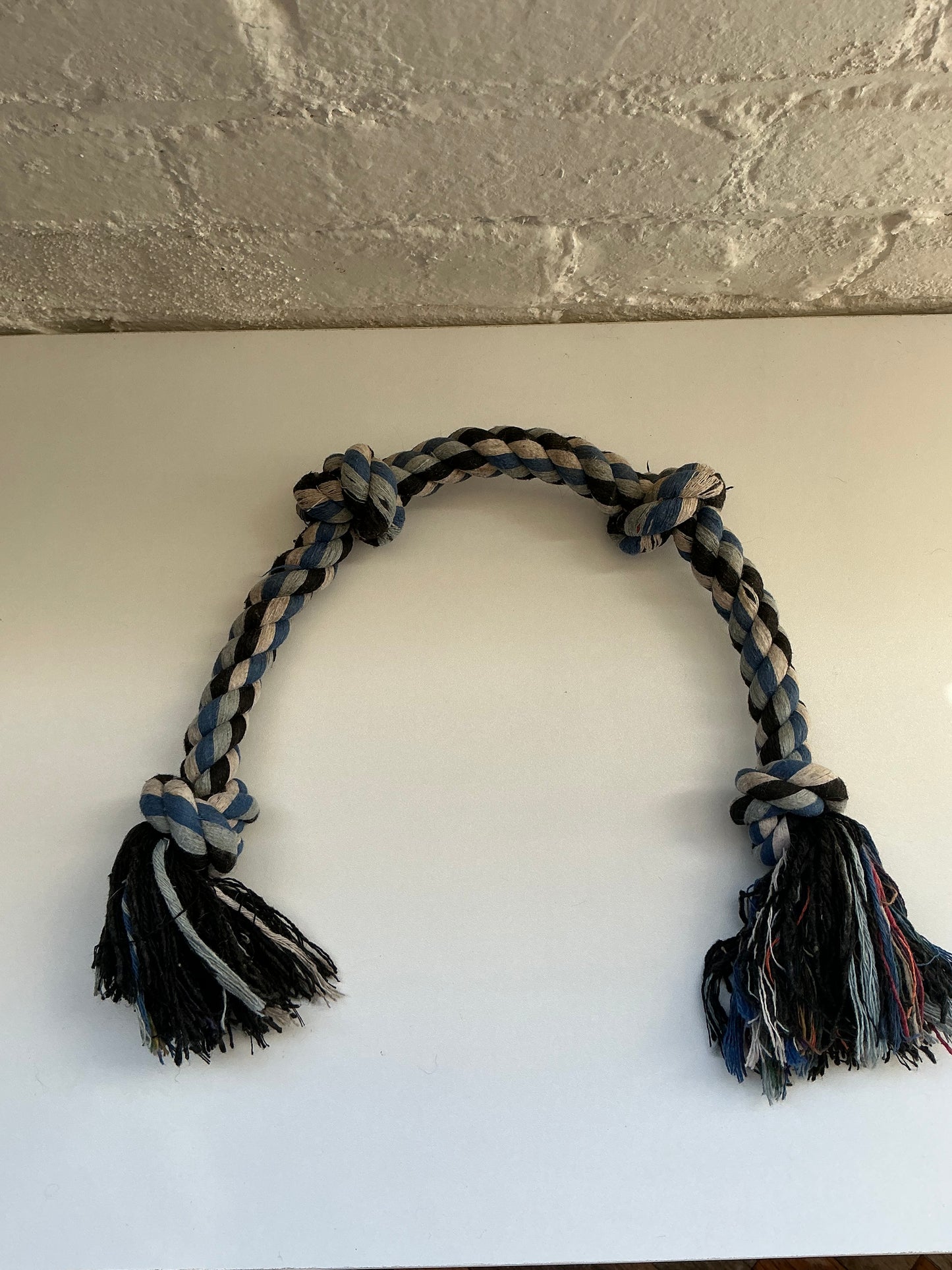 Blue/White/Black Large Rope Toy