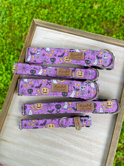 Spooky Purple Halloween Dog Collar