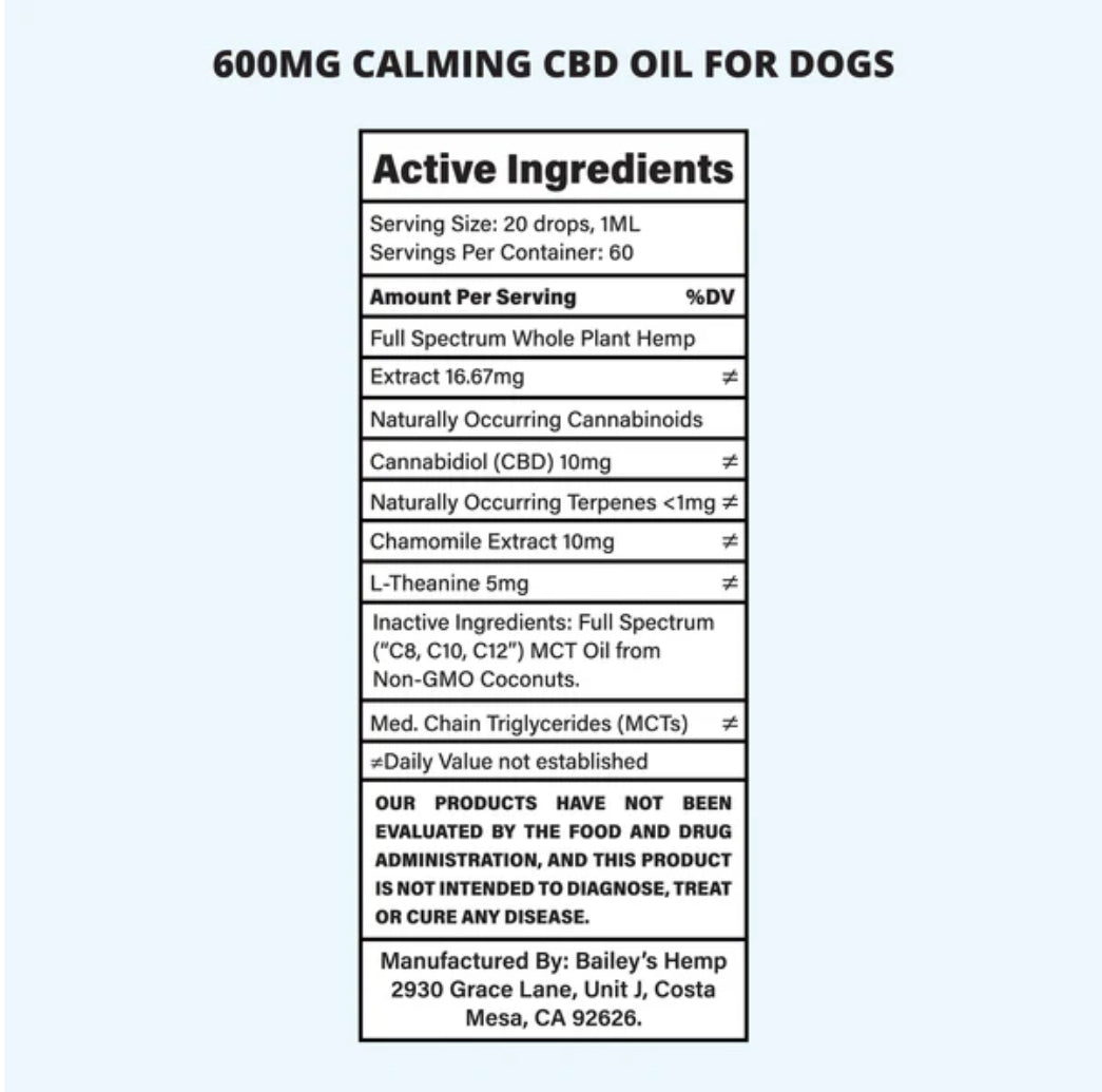 Bailey’s Calming CBD Oil