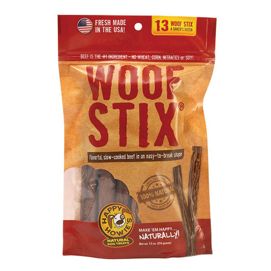 Happy Howie Dog Beef Woof Stix Bakers Dozen 6 Inch