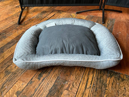 Top Paw Gray Cushioned Pet Bed 25”x19”