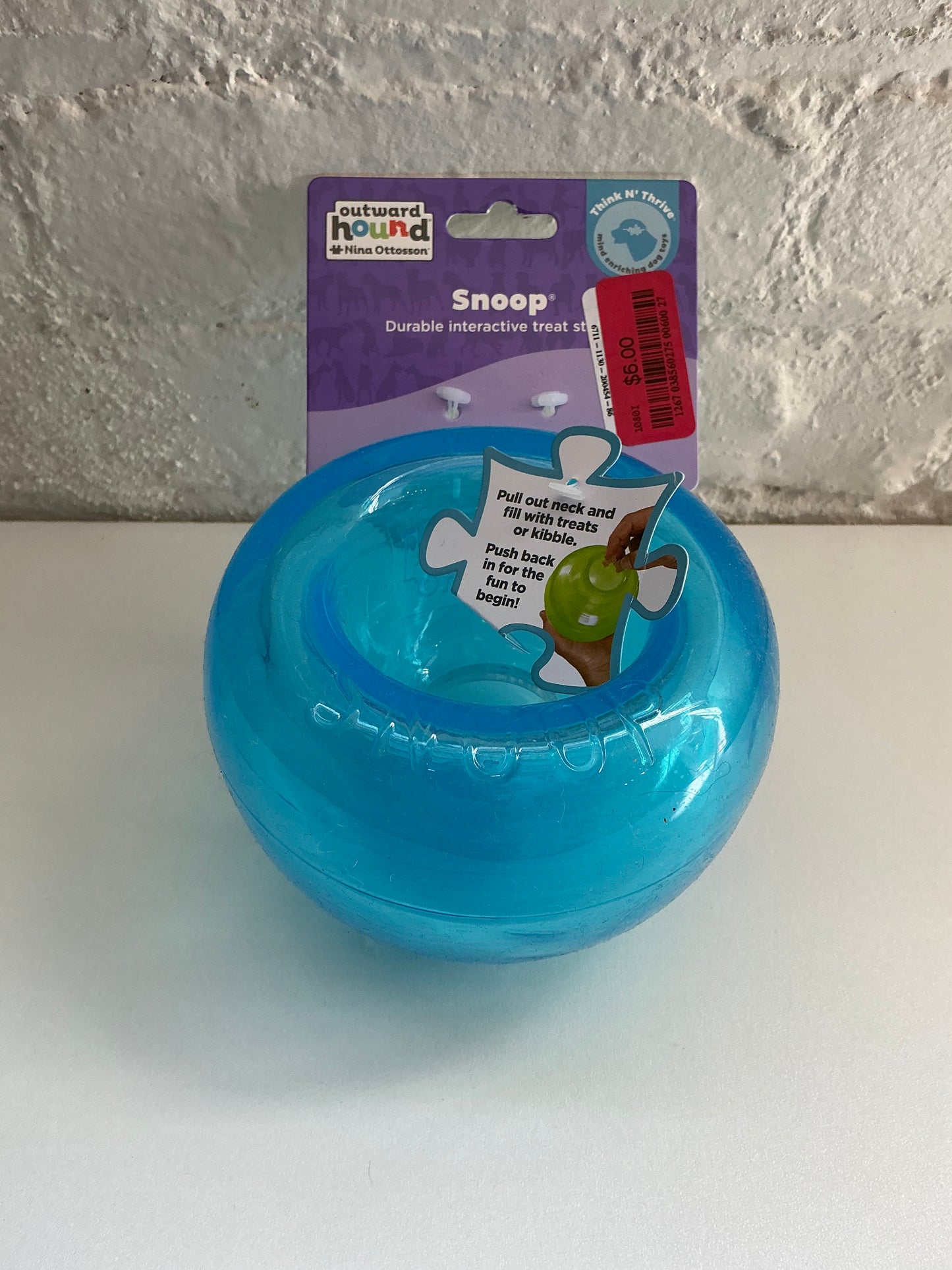 Outward Hound by Planet Dog Snoop Durable Interactive Treat Dispensing Dog Toy, Large, Blue