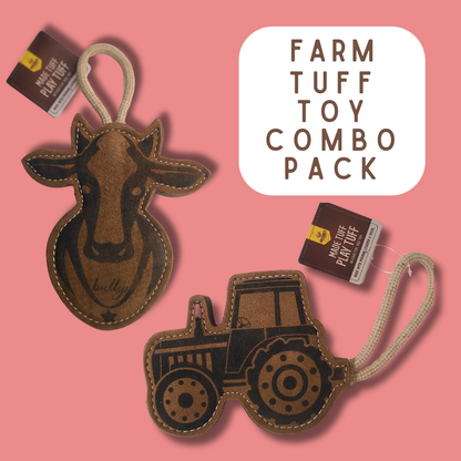 TUFF TOYS Leather Dog Toys made of Durable water buffalo lea