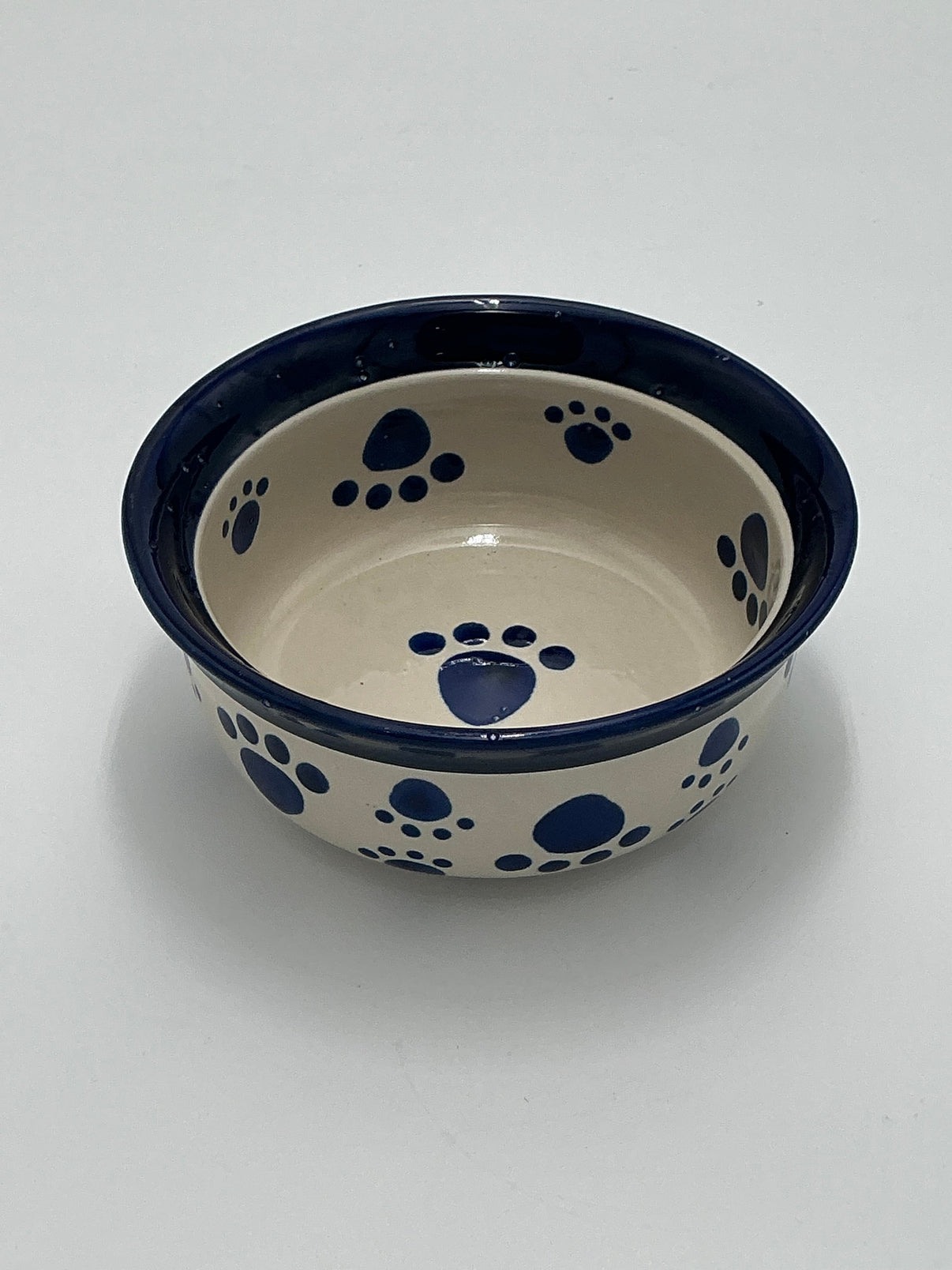 Castlemere Paw Print Ceramic Pet Bowl – 6” x 2.5” Indiana Pet Supply