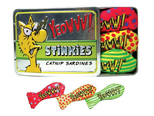 Yeowww! Stinkies Catnip Toy Assorted 3 in, 3 pk