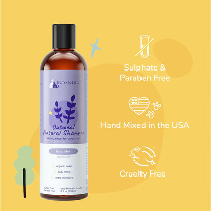 Kin+Kind Shampoo Oatmeal Lavender 12oz.