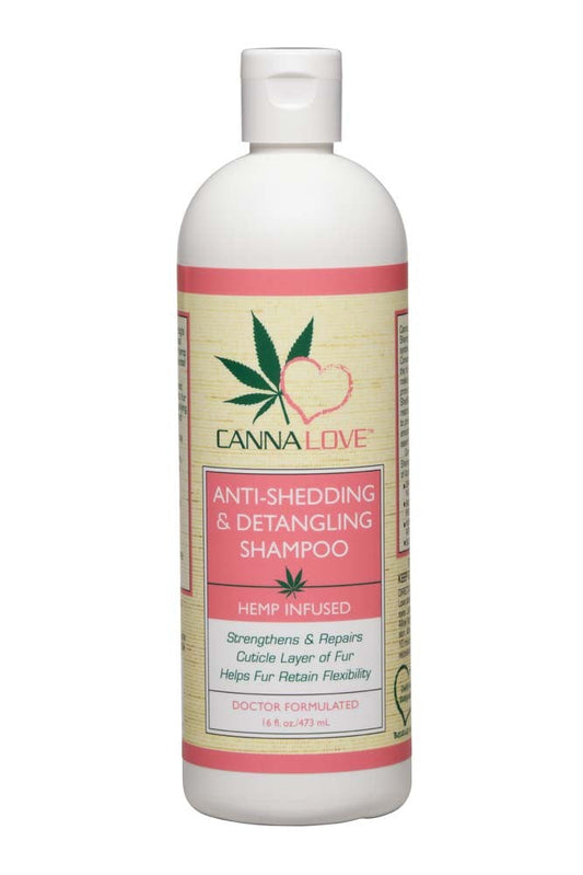 CannaLove Anti-Shedding & Detangling Hemp Infused Dog Shampoo 16 fl oz