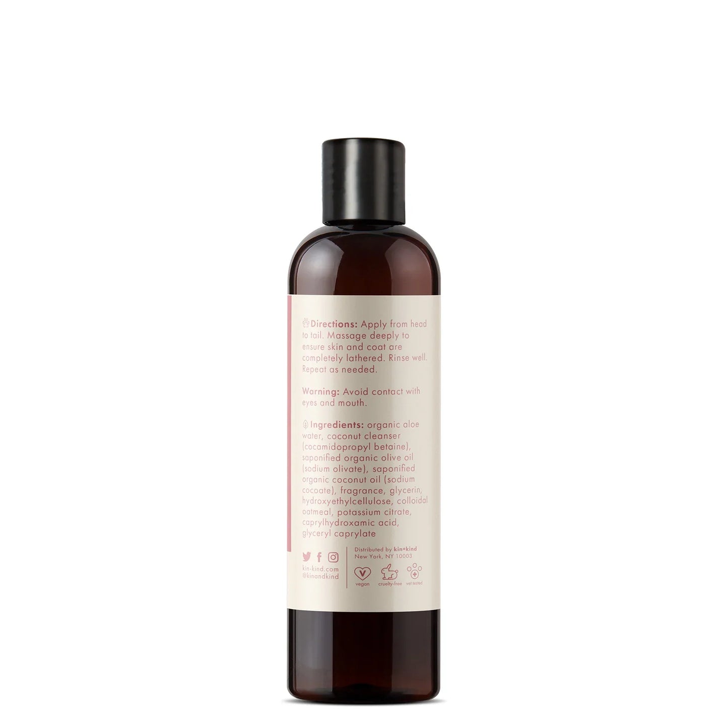 Kin+Kind Coat Oatmeal Calm Rose 12oz. Kin Organics Shampoo