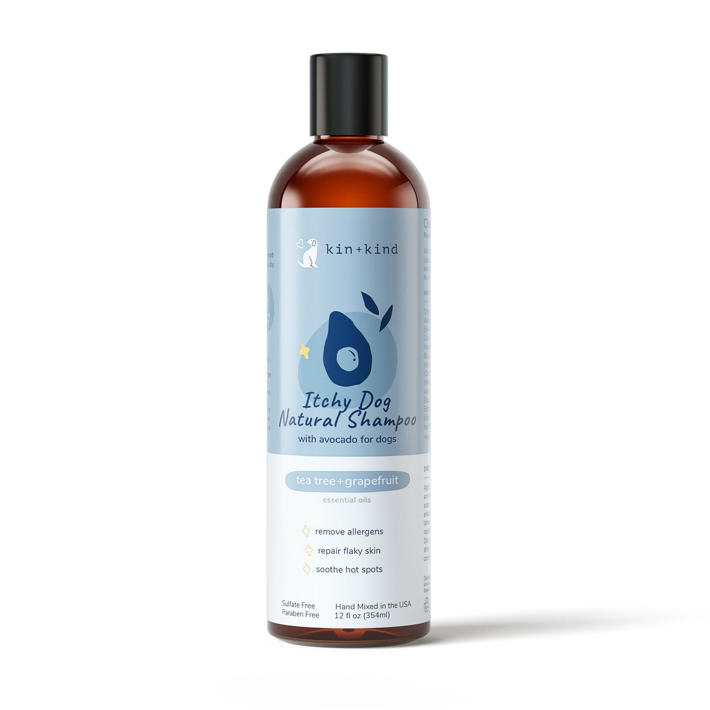 Kin+Kind Shampoo Itchy Dog 12oz.  Teatree/Grapefruit