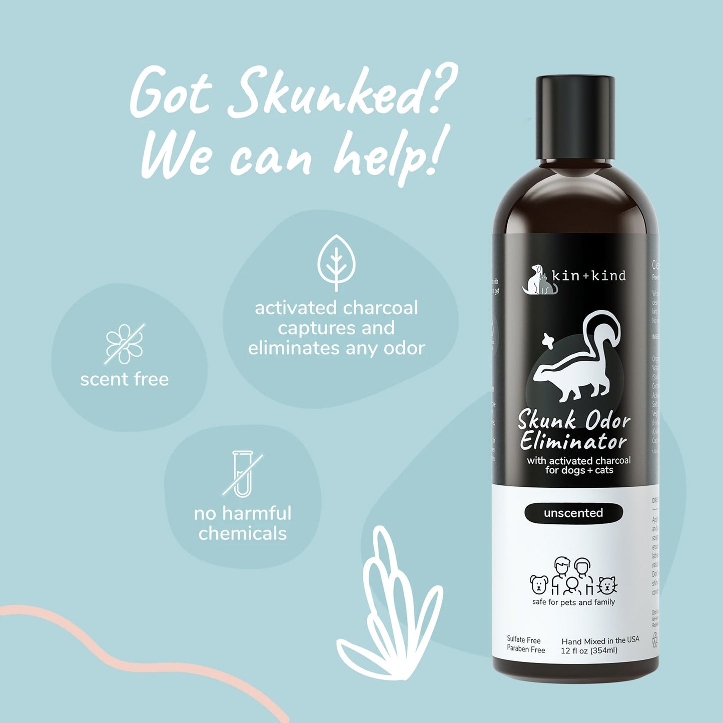 Kin+Kind Shampoo Skunk Eliminator 12oz.