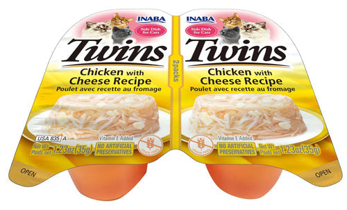 Inaba Cat Twin Cups Chicken Cheese 6Ct/2.46Oz