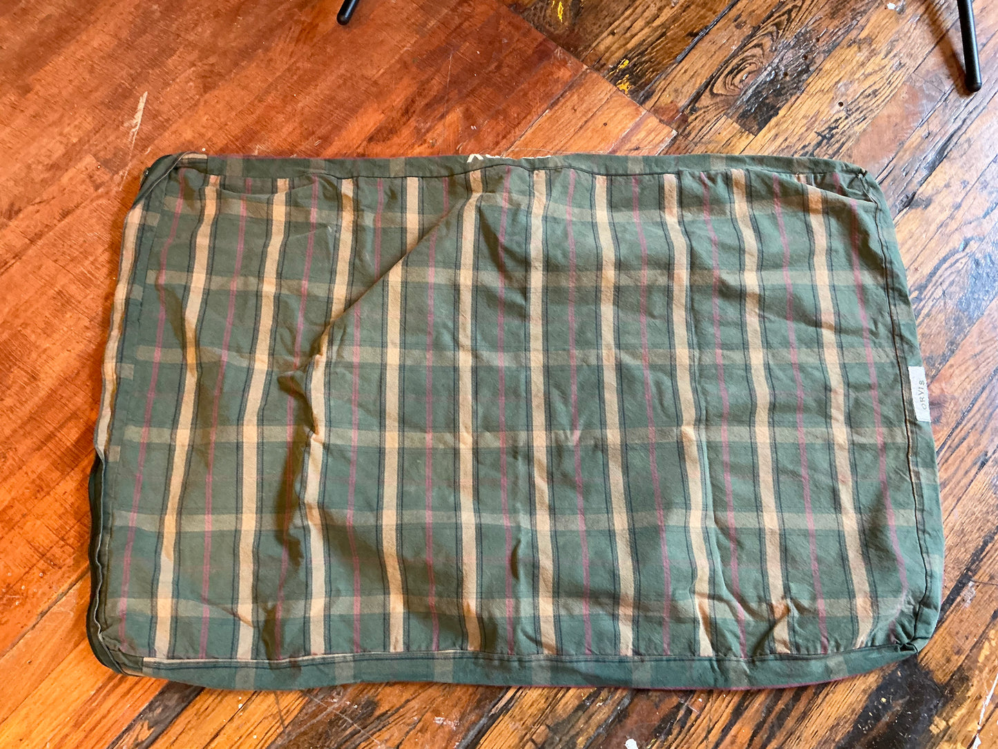 Orvis Plaid Green Heavy Duty Replacement Dog Bed Cover; Name “Brody”Embroidered onto the side