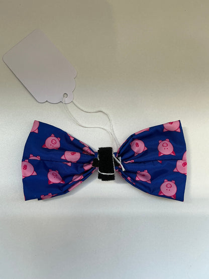 Blue Pig Collar Bow