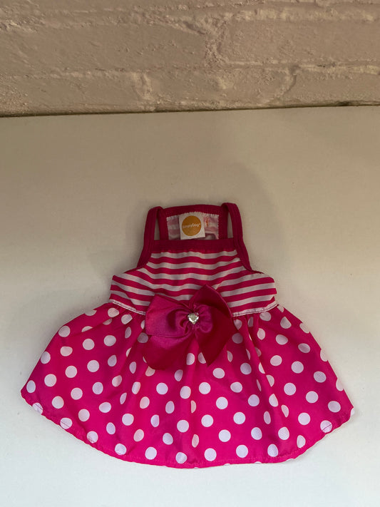Simply Dog Pink Stripe/Polka Dot Summer Dress Size XS/S