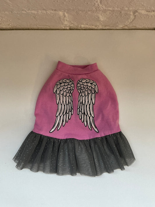 Pink/Grey Angel Wing Pet Dress Size XS/S