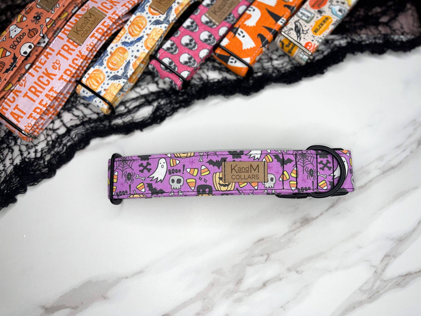 Spooky Purple Halloween Dog Collar