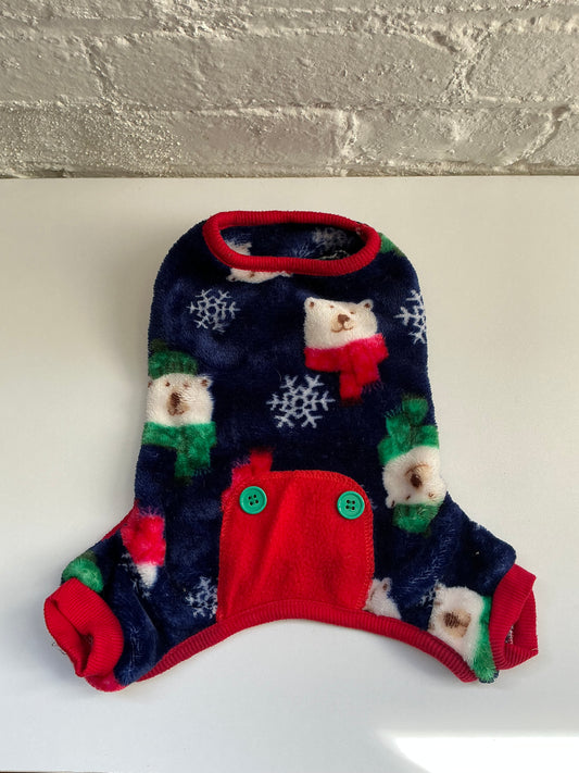 Christmas Polar Bear Fleece Jammies Small