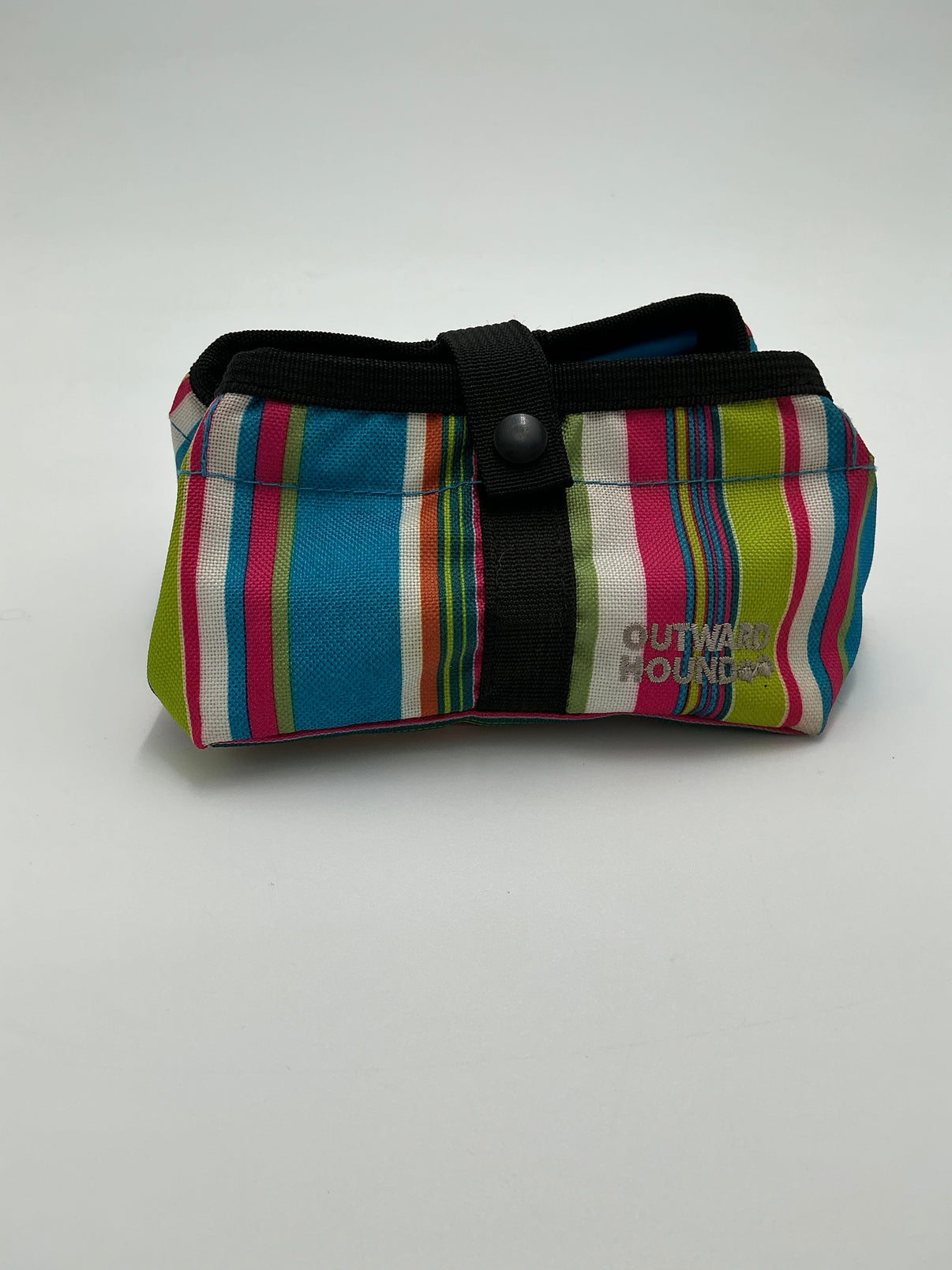 Outward Hound Foldable Fabric Port-A-Bowl – Multi-Stripe Design Indiana Pet Supply