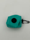 Fabric Dog Poop Bag Holder with Carabiner Clip | Pet Waster Dispenser, Teal and Magenta