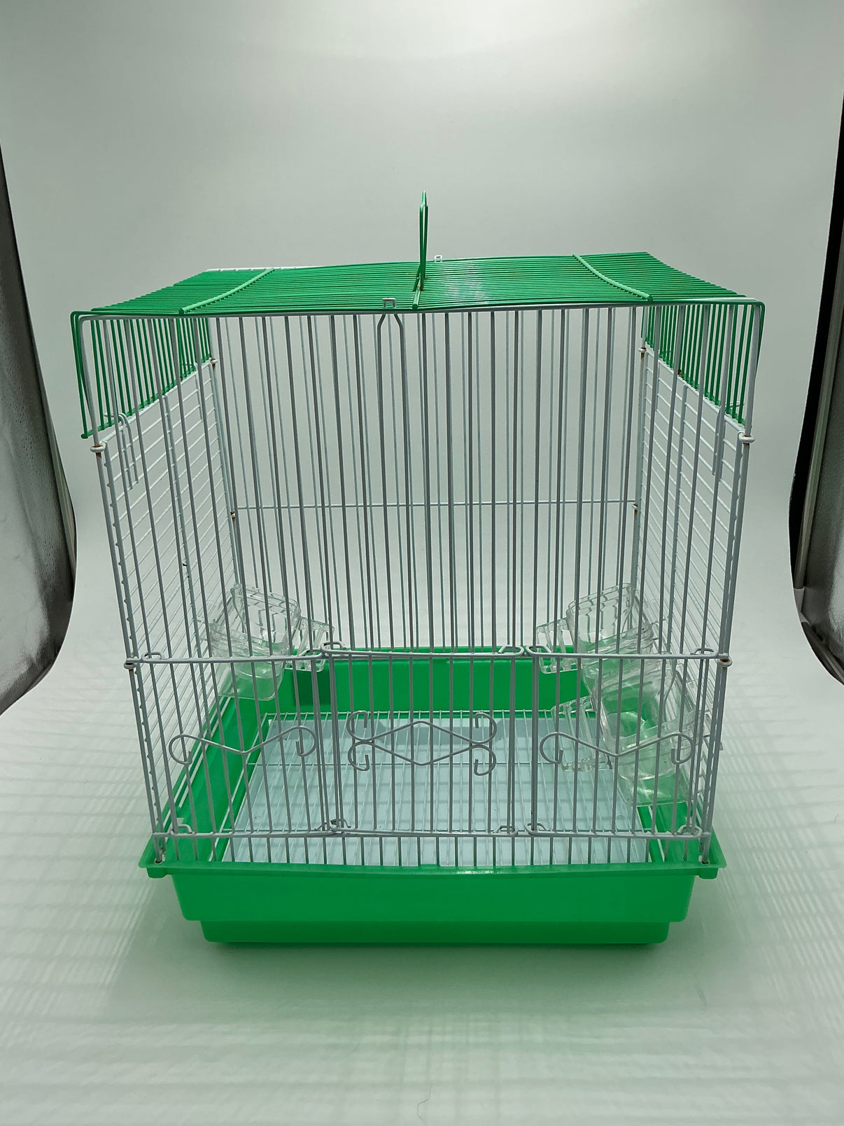 Compact Wire Bird Cage - Vibrant Green Base Indiana Pet Supply