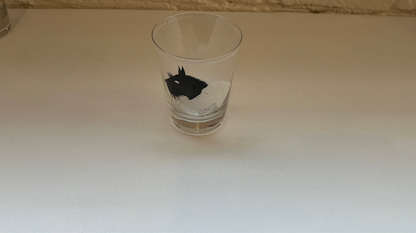 Terrier Black/White Vintage Glass Cups - Set of Three
