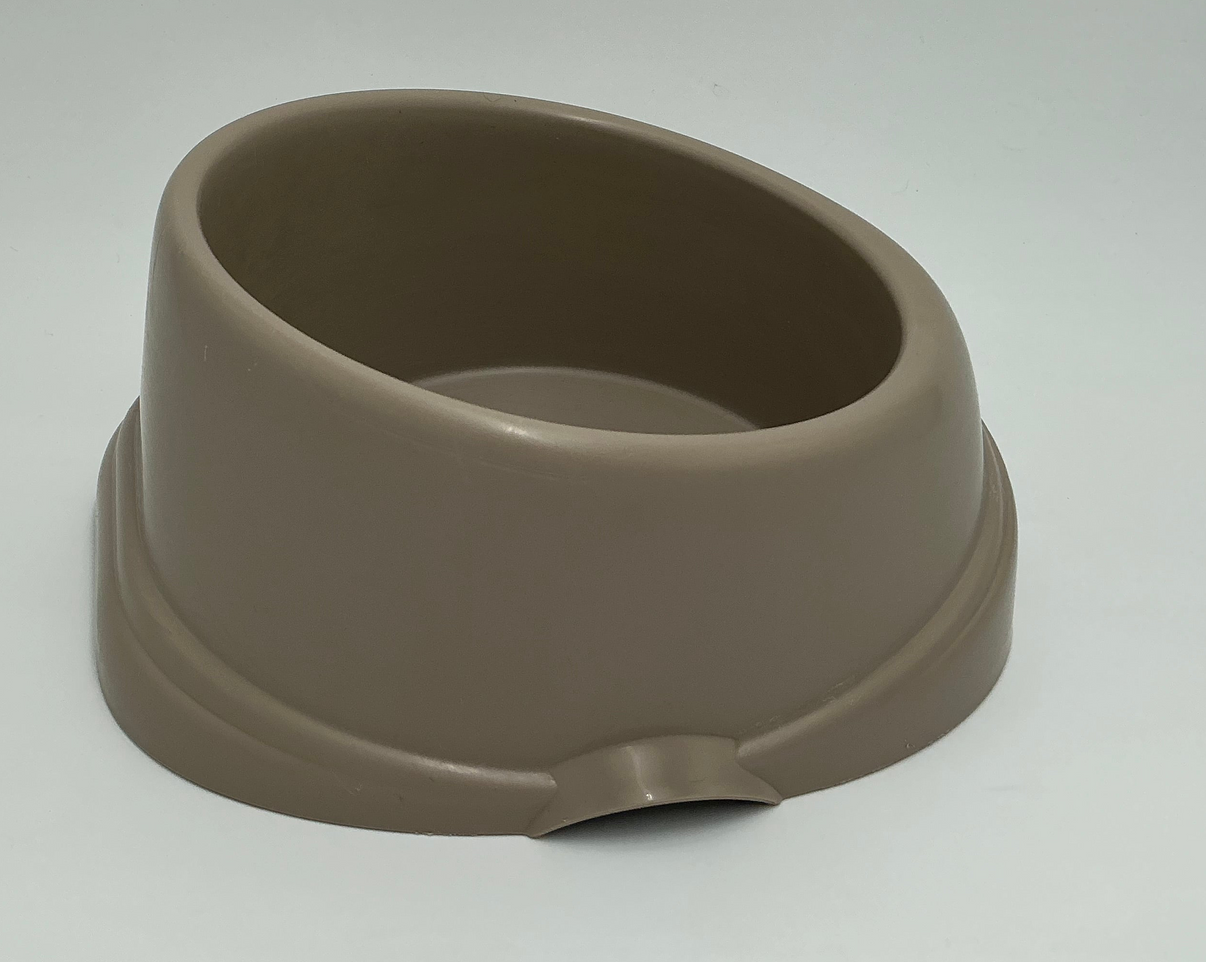 Pet Champion Angled/Slanted Pet Feeding Bowl- Tan Indiana Pet Supply