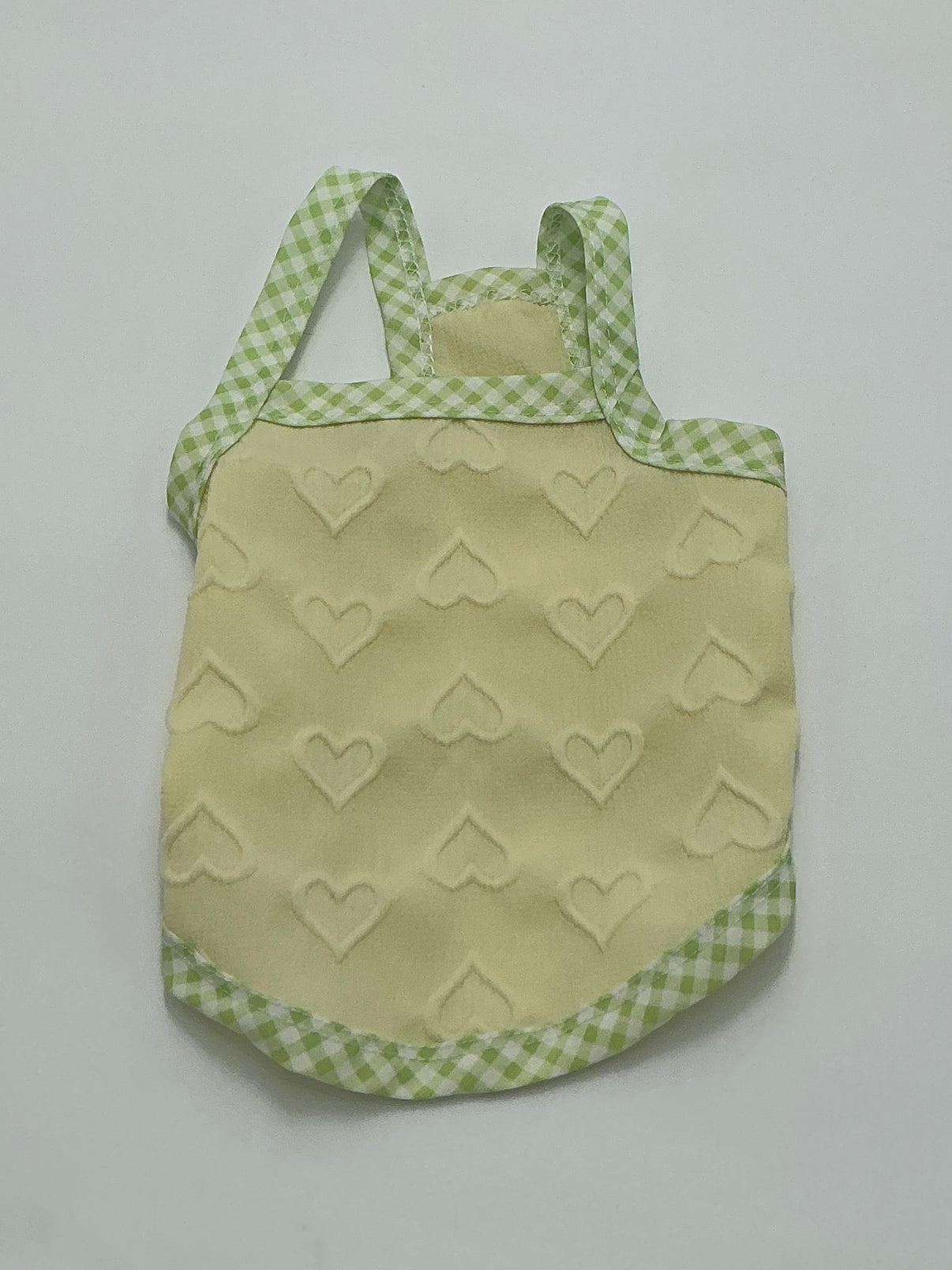 Embroidered Heart Pet Tank Top with Gingham Trim- Small- Light Yellow/ Green Indiana Pet Supply
