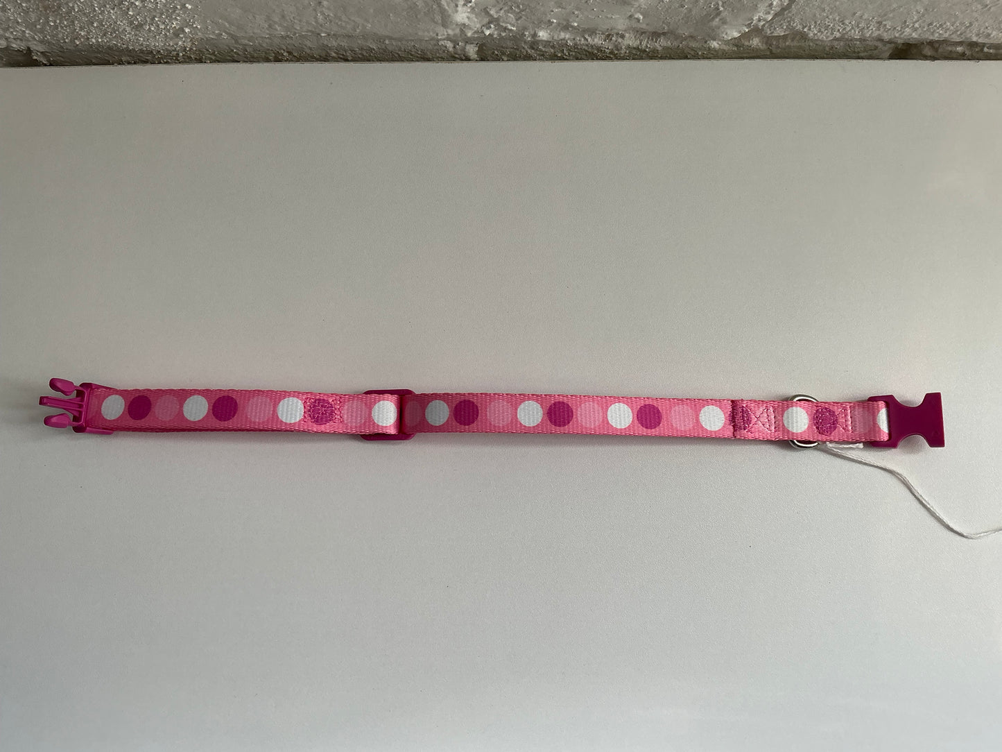 White and Pink Polka Dot Collar Medium
