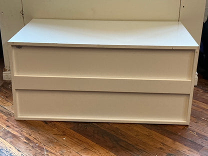 White Wooden Hidden Litter Box Cabinet with Scratcher and Grey Doors