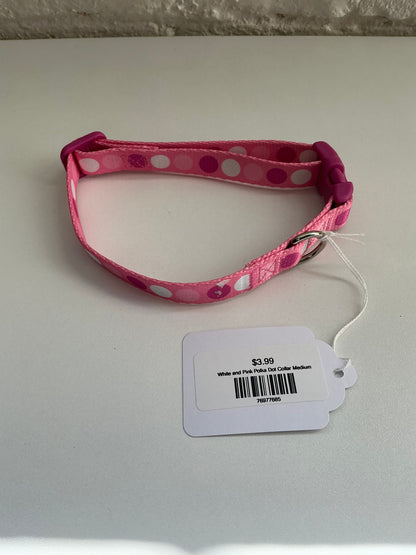 White and Pink Polka Dot Collar Medium