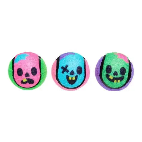 Bark Undead Head Halloween Tennis Balls XS-Medium Indiana Pet Supply