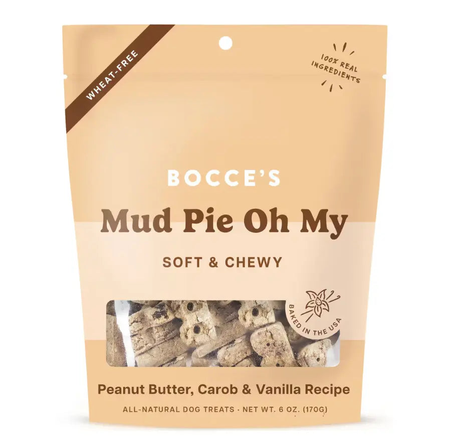 Bocce's Bakery Mud Pie Oh My Soft & Chewy Dog Treats 6oz Indiana Pet Supply