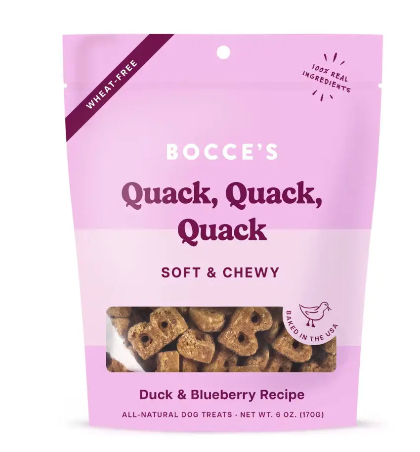 Bocce's Bakery Quack Quack Quack Soft & Chewy Dog Treats 6oz Indiana Pet Supply