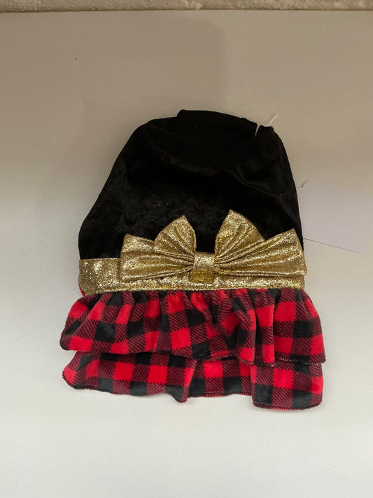 Black and Red Plaid Dog Dress Size XS