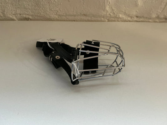 BronzeDog Metal Basket Muzzle w/ Leather Straps SMALL