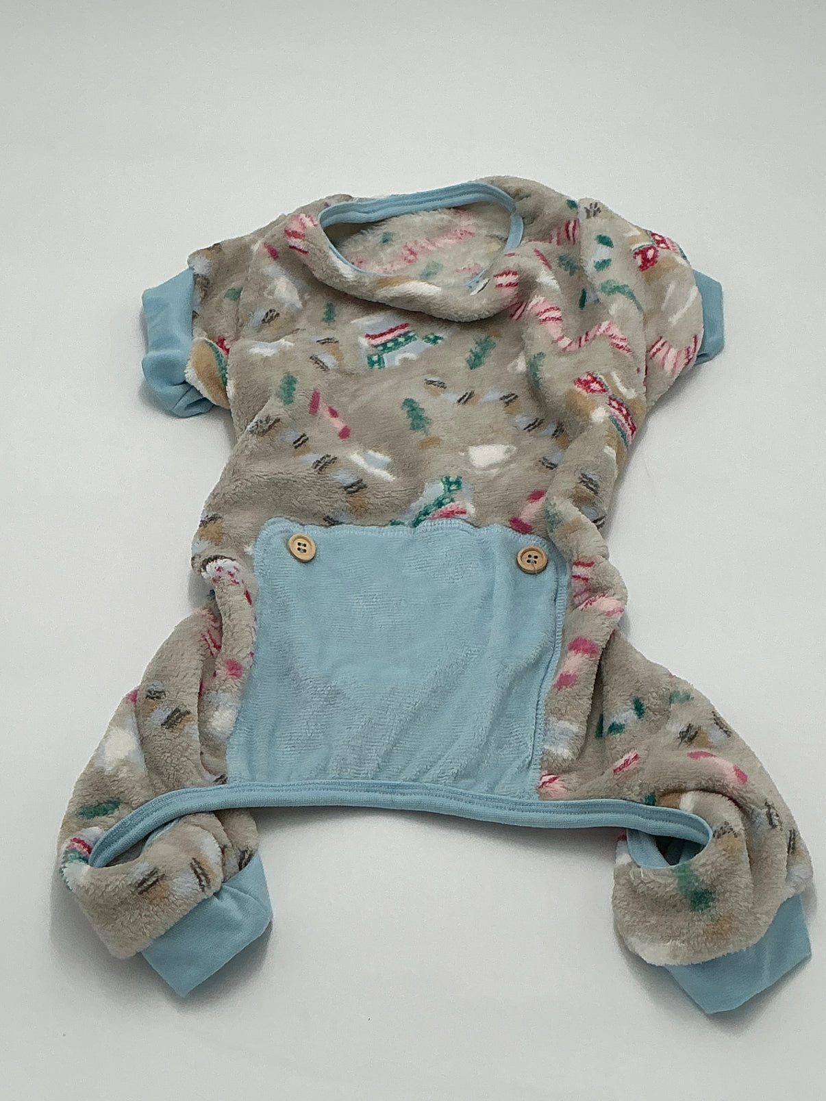 Cozy Holiday Fluffy Dog Pajamas/Onesie- Medium Indiana Pet Supply