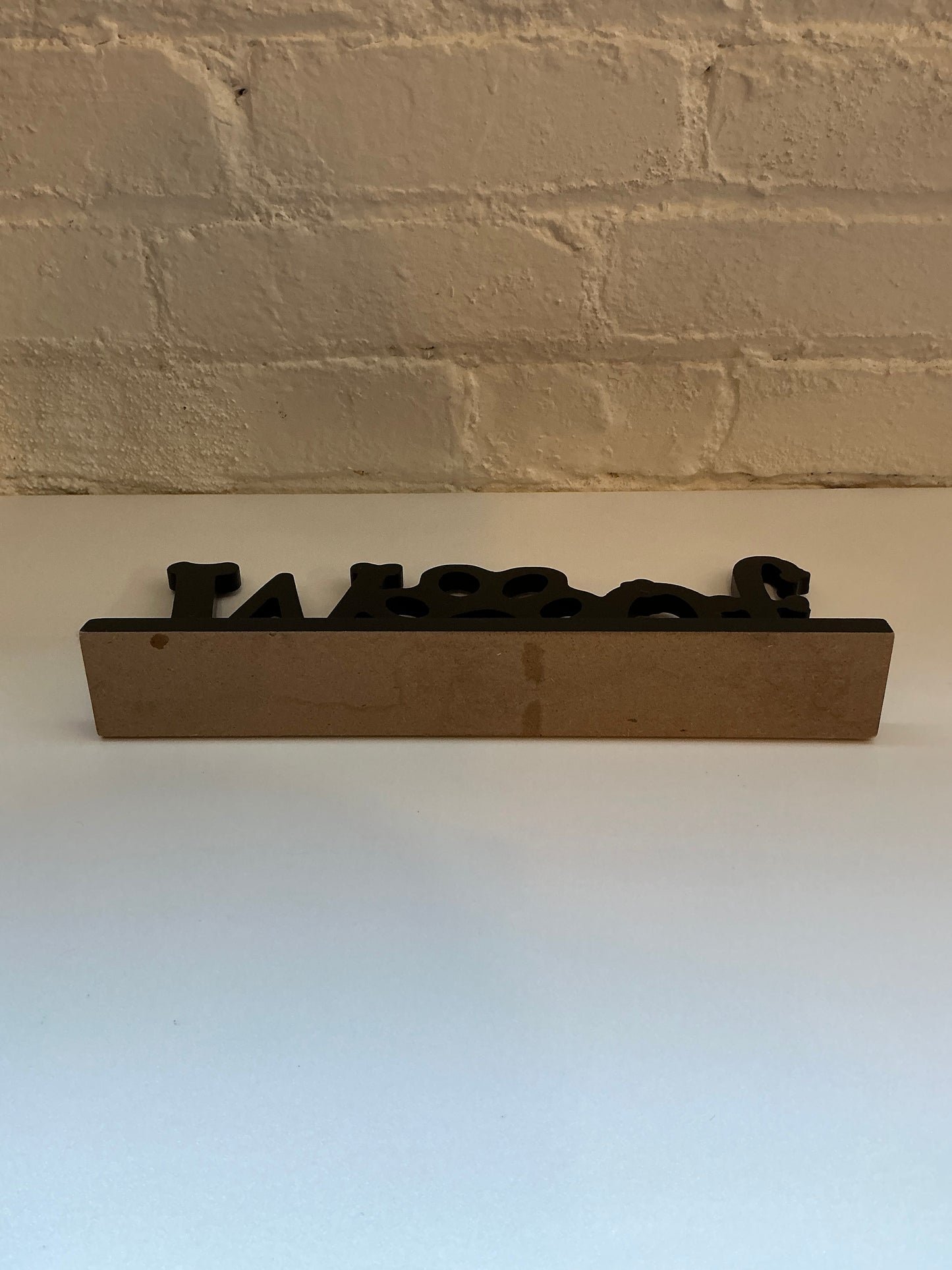 Wood "Woof" Cutout Display Decor
