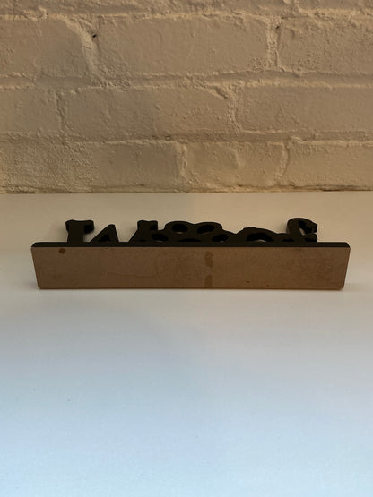 Wood "Woof" Cutout Display Decor
