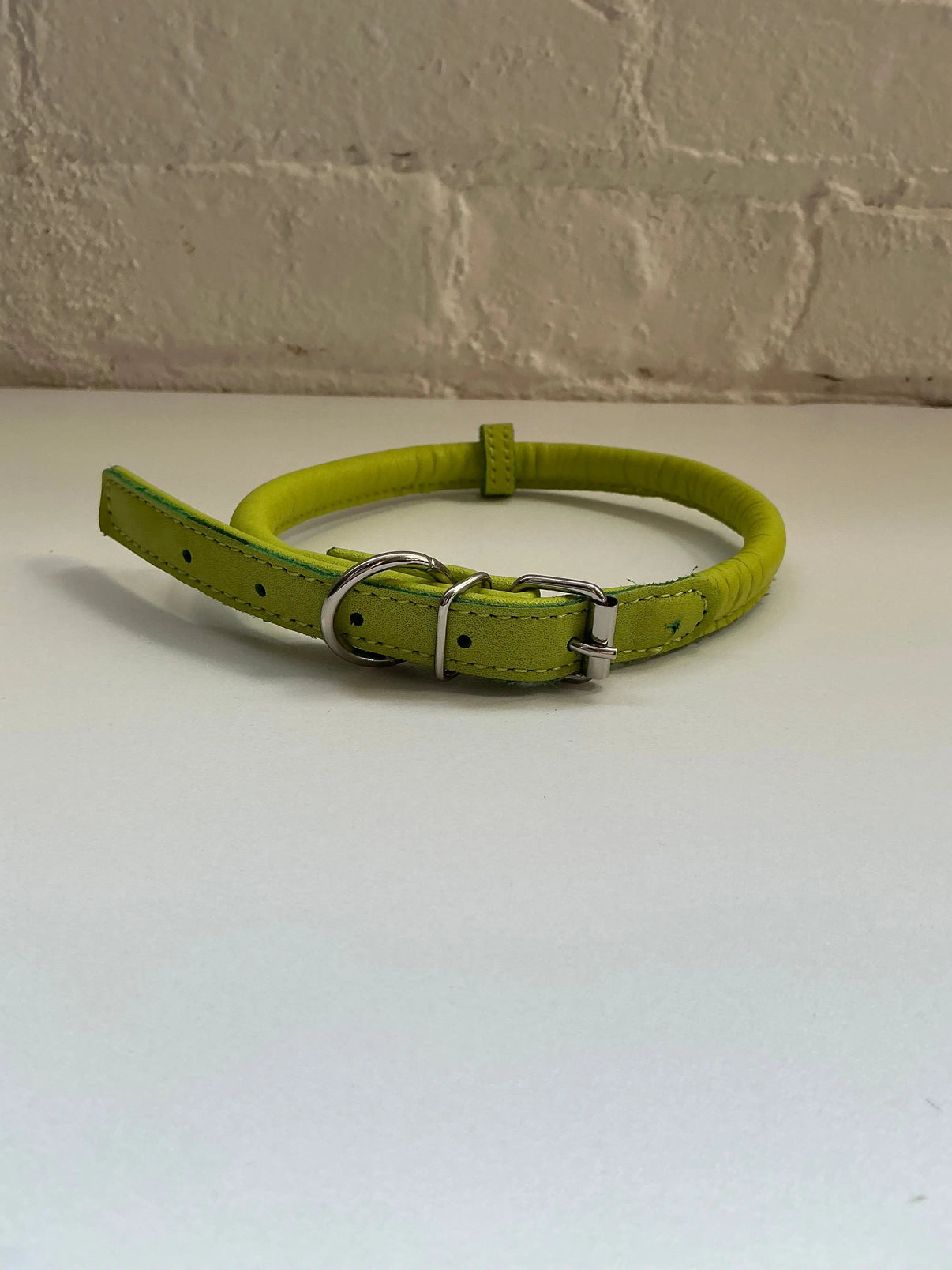 CollarDirect Rolled Green Leather Collar 19.5” Indiana Pet Supply