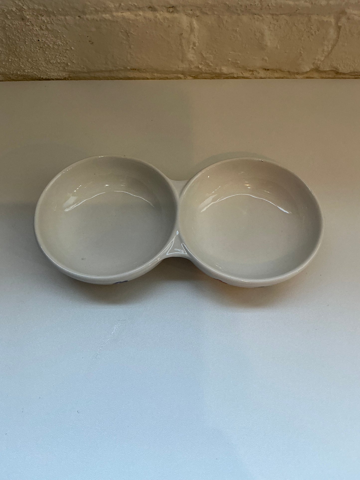 Spot Brand Multi-Colored Paw Print Ceramic Double Pet Bowl