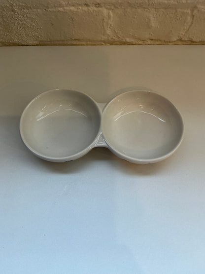 Spot Brand Multi-Colored Paw Print Ceramic Double Pet Bowl